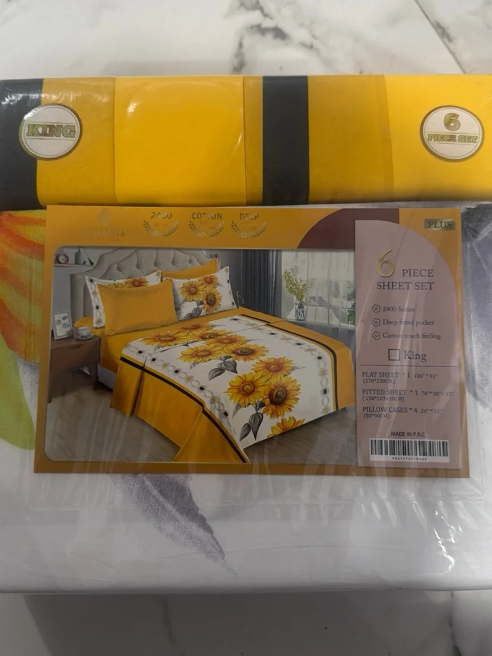 Sunflower Yellow 6-Piece Sheet Set - King Size